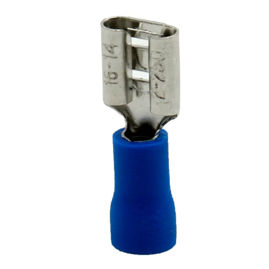 Terminal Tipo Faston Plana Hembra 16 - 14 AWG Aislada 155095-1 Azul ...